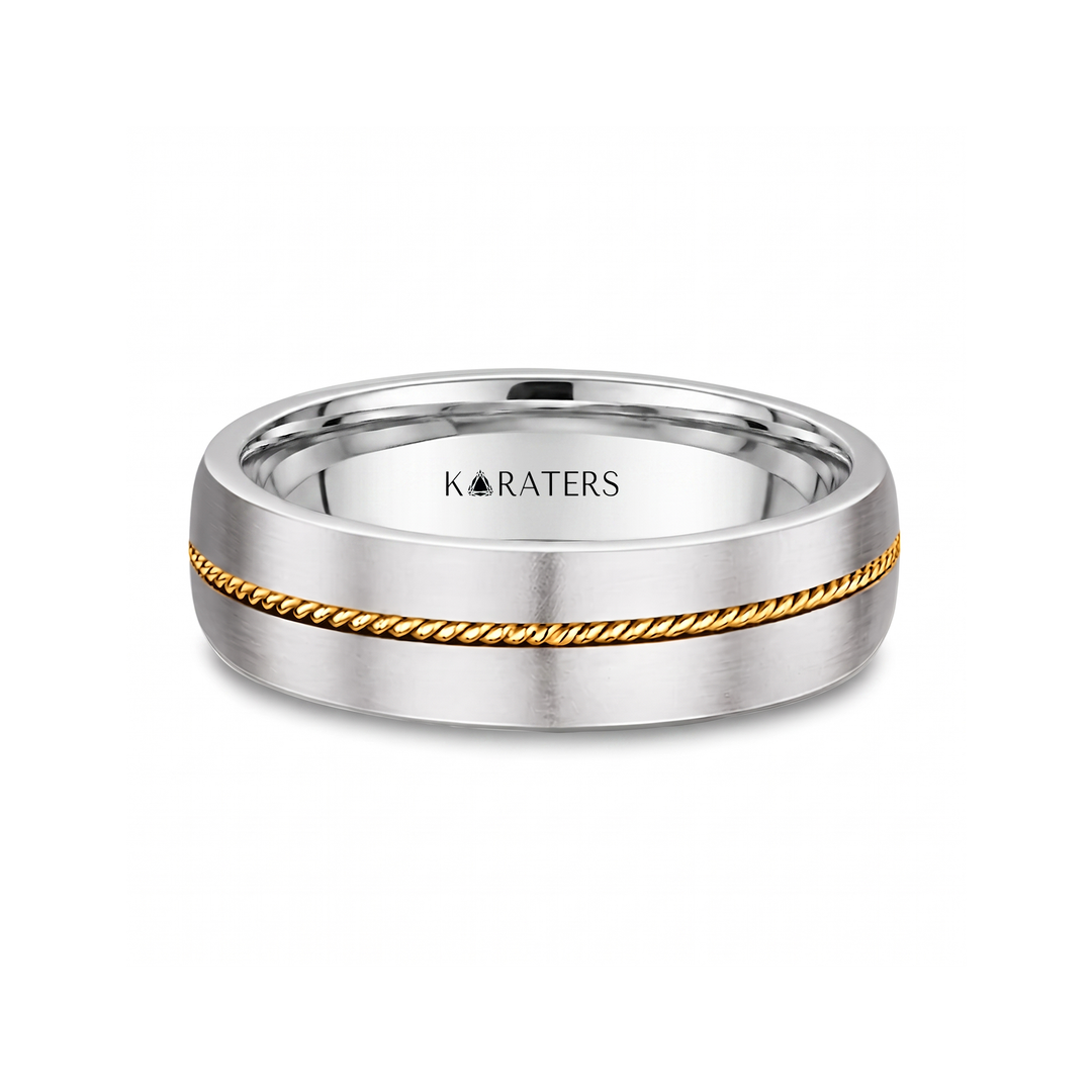 Center Rope Men's Solid Gold Band lifestyle WG3