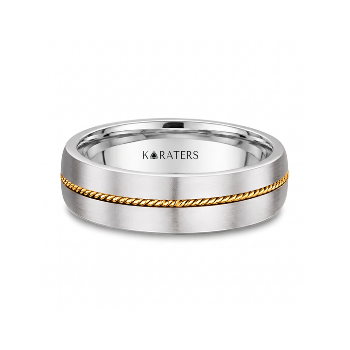 Center Rope Men's Solid Gold Band lifestyle WG3