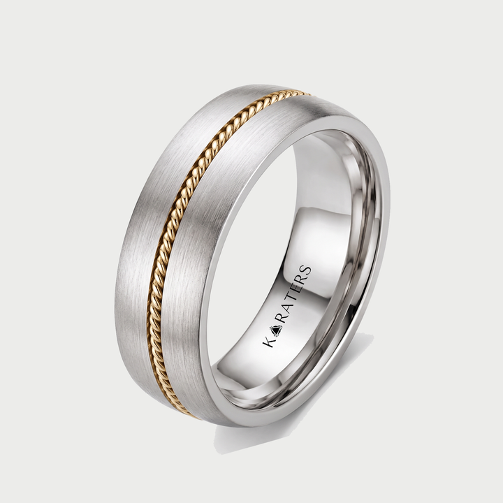 Center Rope Men's Solid Gold Band