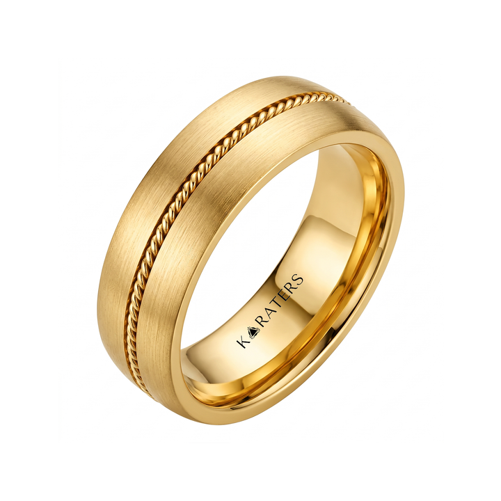 Center Rope Men's Solid Gold Band YG