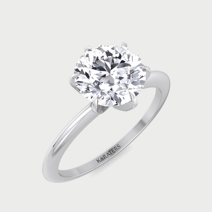 Breda - Six Prong Round Cut Solitaire Lab Grown Diamond Engagement Ring