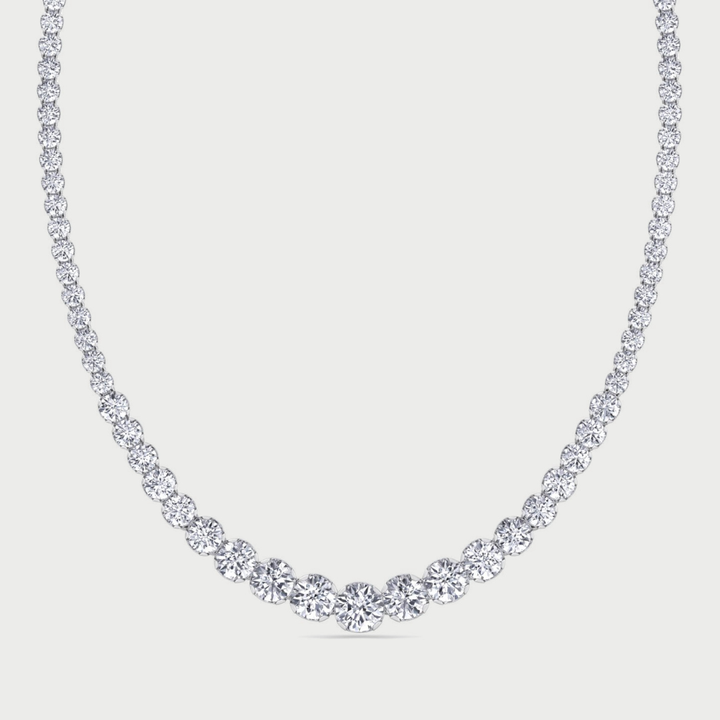 Buttercup Illusion Set Graduated Lab Grown Diamond Tennis Necklace