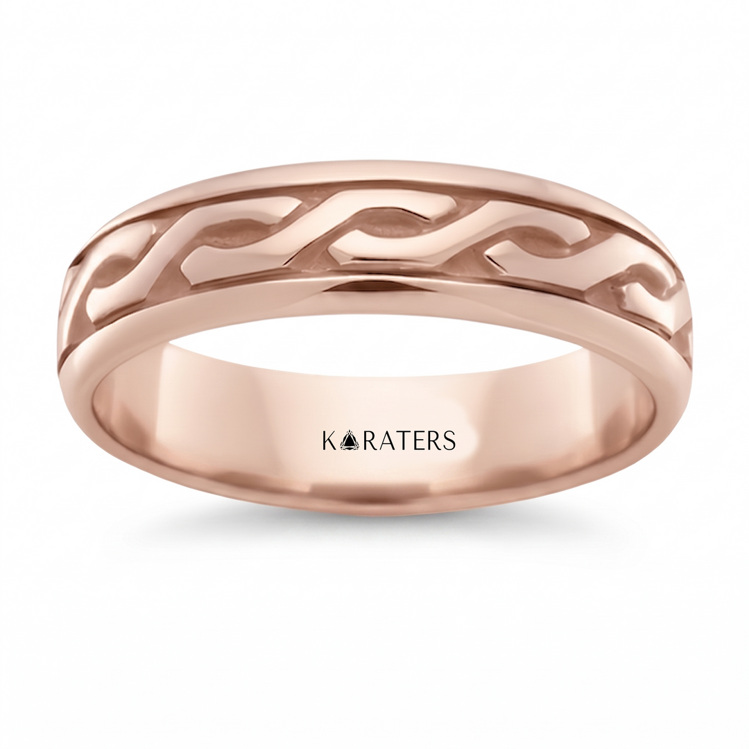 Eternal Twist Style Men's Solid Gold Band RG 1