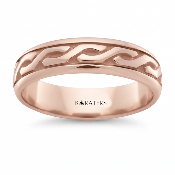 Eternal Twist Style Men's Solid Gold Band RG 1