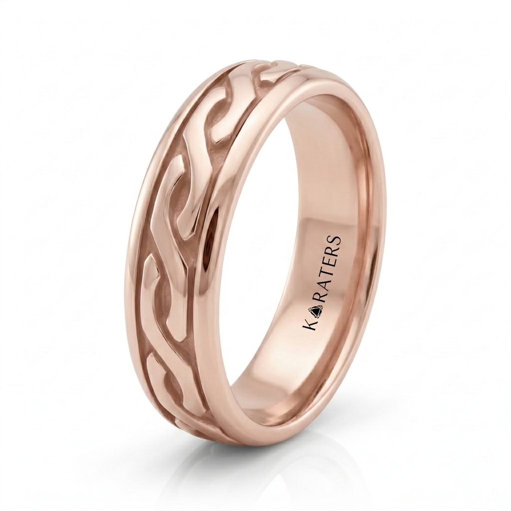 Eternal Twist Style Men's Solid Gold Band RG