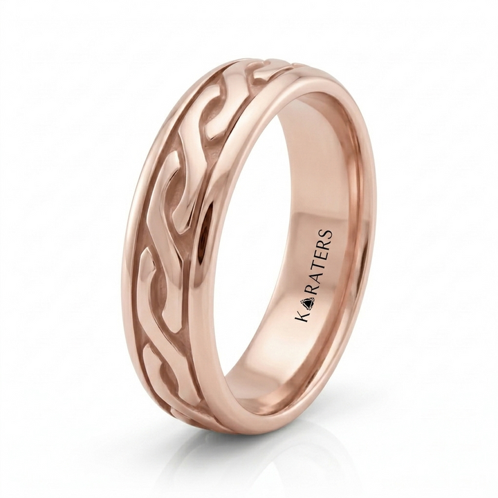 Eternal Twist Style Men's Solid Gold Band RG