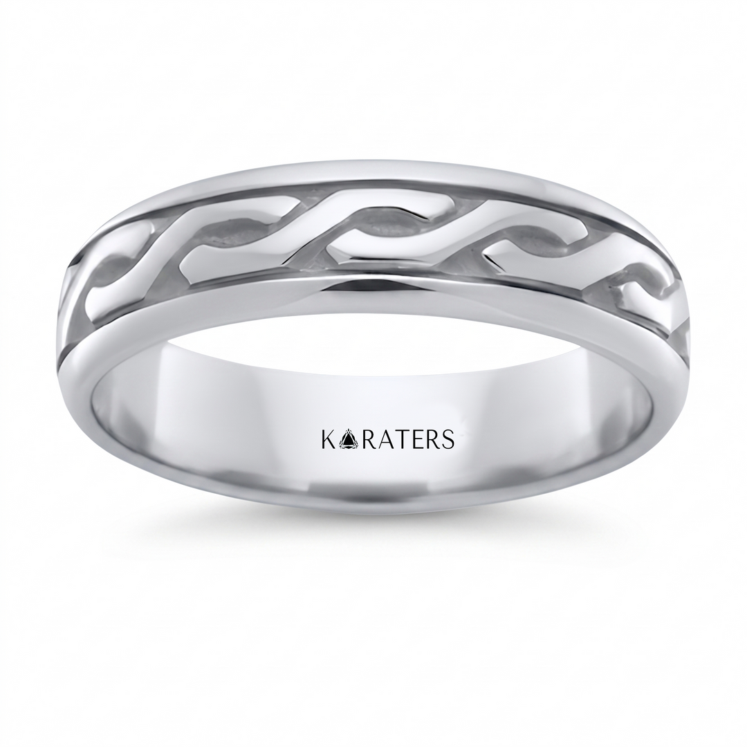 Eternal Twist Style Men's Solid Gold Band WG 1