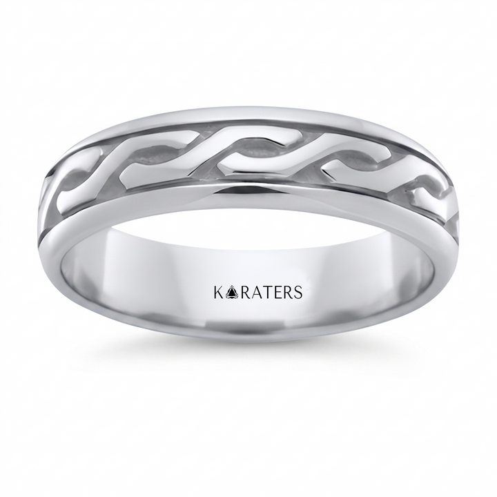 Eternal Twist Style Men's Solid Gold Band WG 1