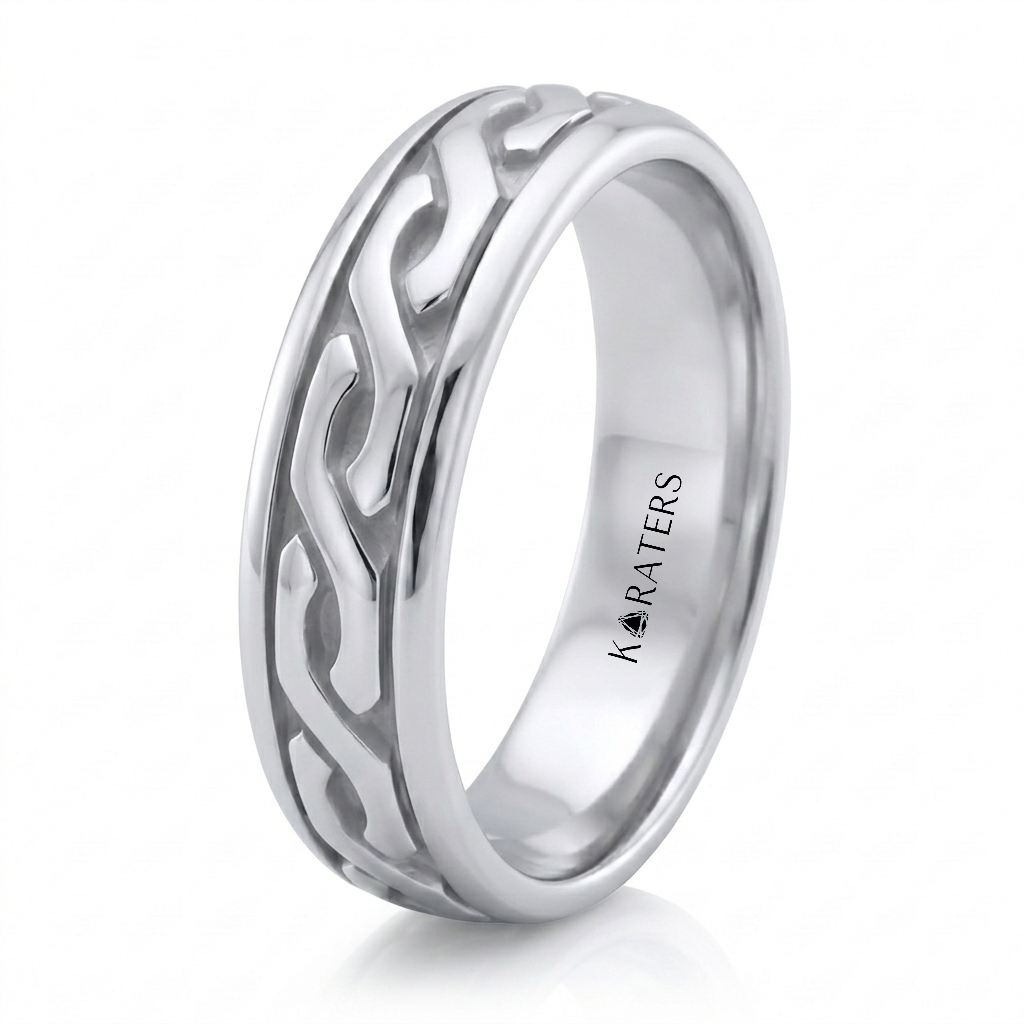 Eternal Twist Style Men's Solid Gold Band WG