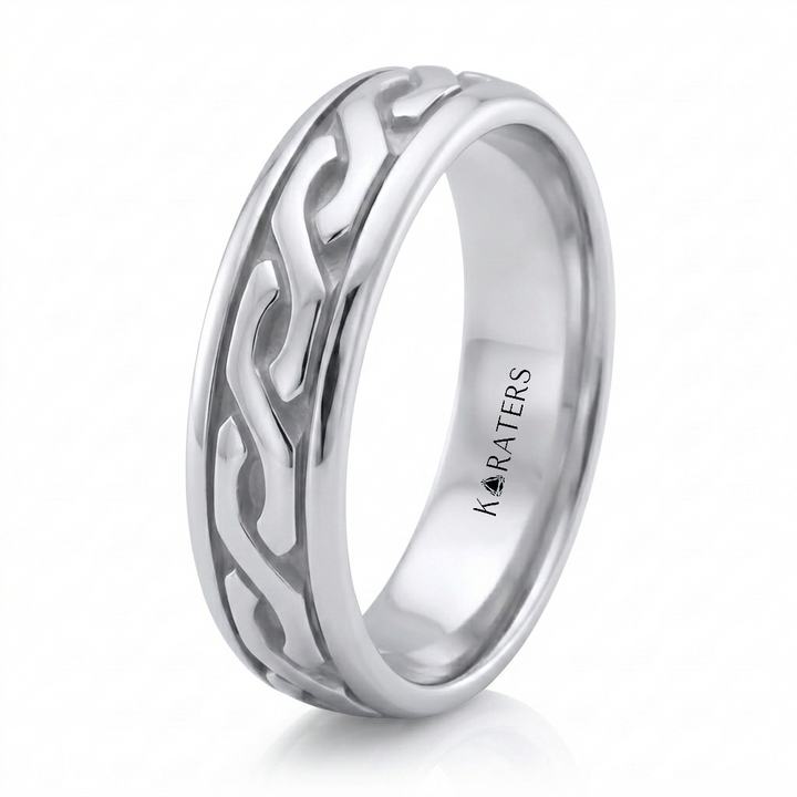 Eternal Twist Style Men's Solid Gold Band WG