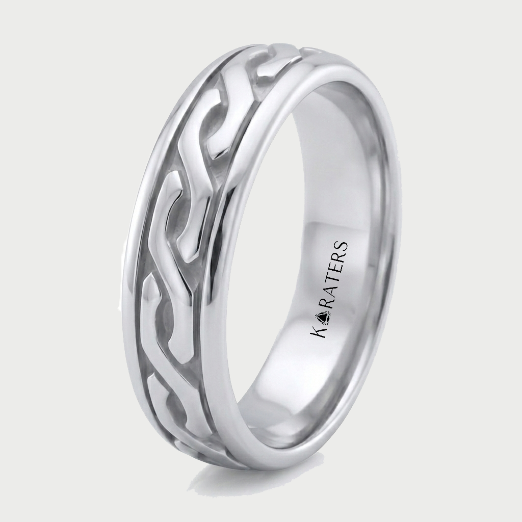 Eternal Twist Style Men's Solid Gold Band