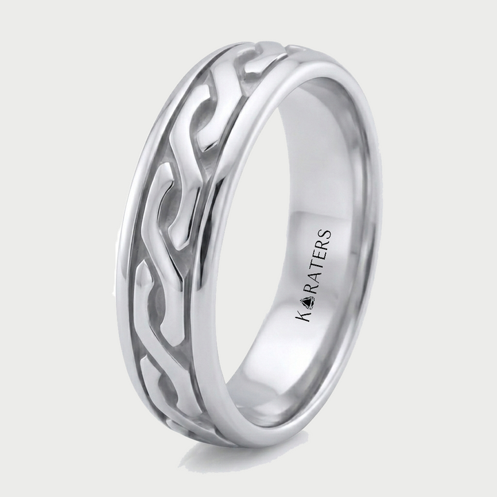 Eternal Twist Style Men's Solid Gold Band