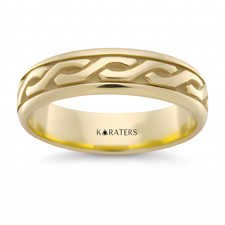 Eternal Twist Style Men's Solid Gold Band YG1