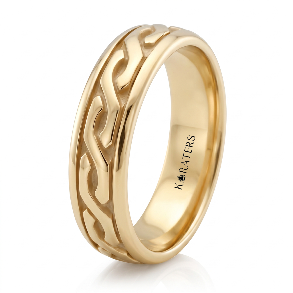 Eternal Twist Style Men's Solid Gold Band YG