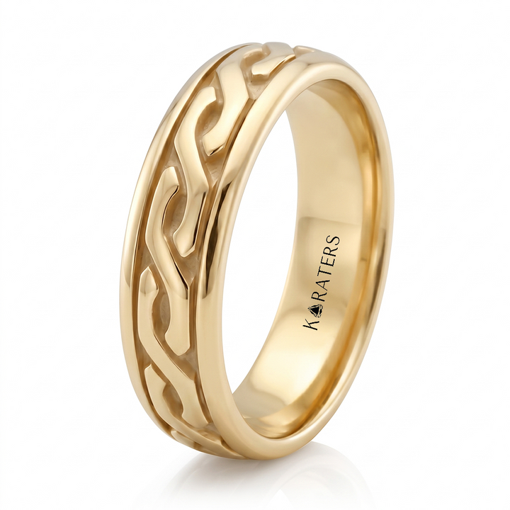 Eternal Twist Style Men's Solid Gold Band YG