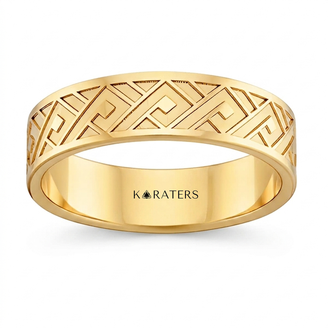 Men's Inner Spirit Style Solid Gold Band YG 2