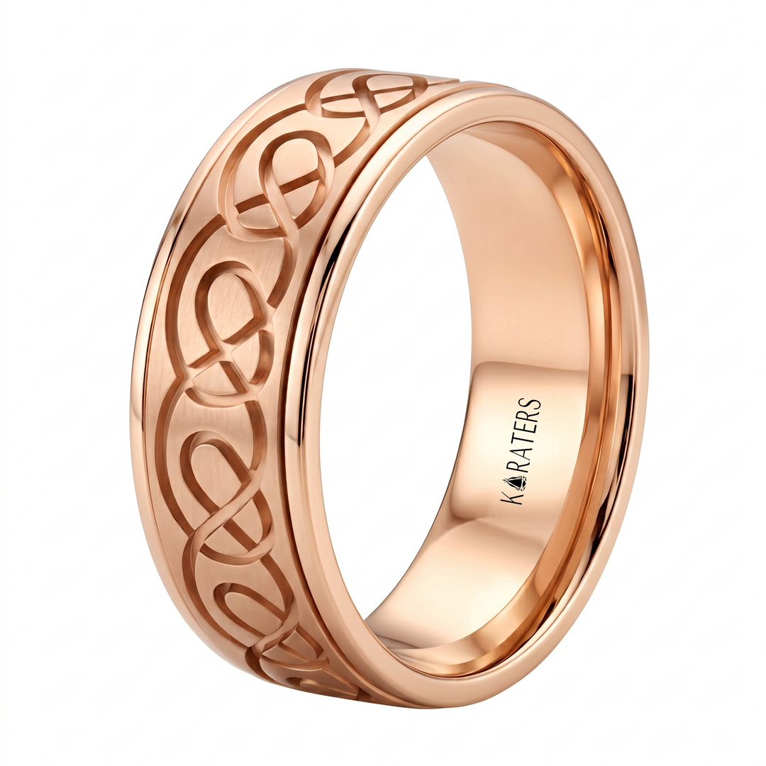 Men's Celtic Lace Solid Gold Band RG 