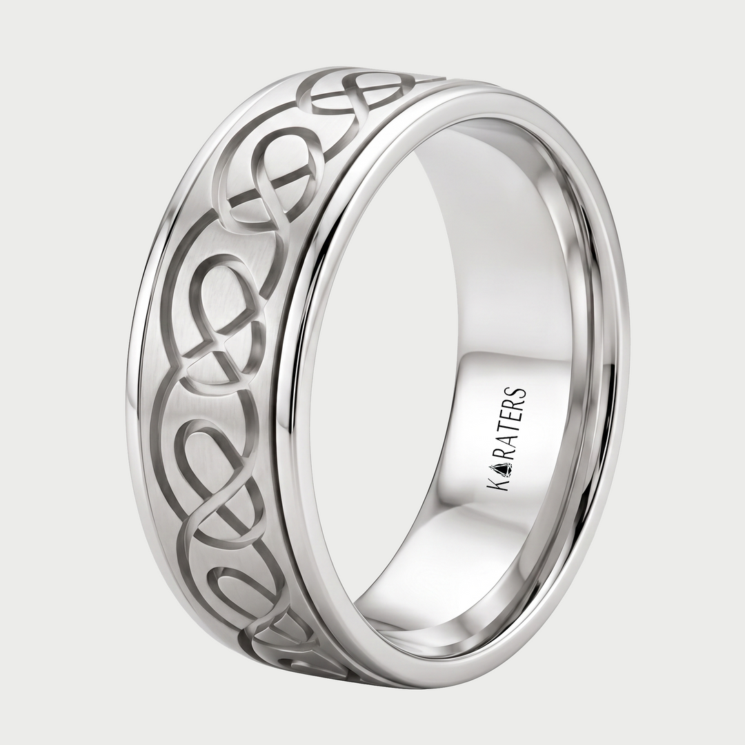 Men's Celtic Lace Solid Gold Band