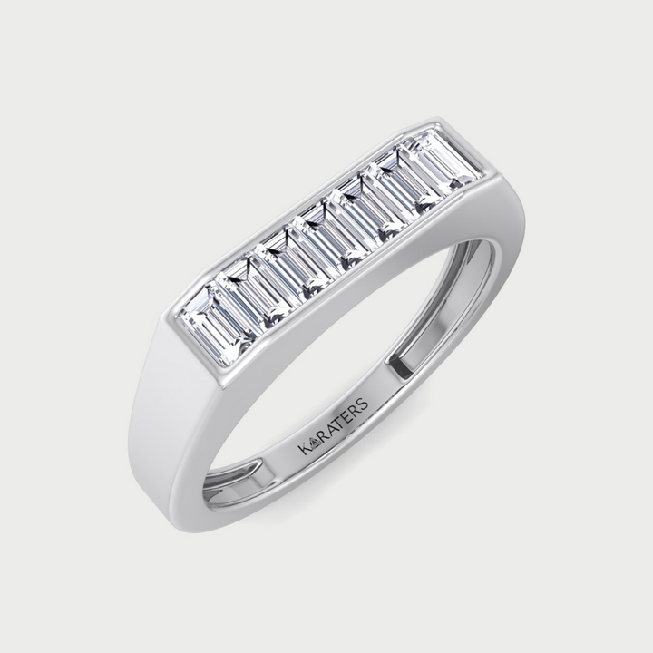 Channel Setting Baguette Shape Lab Grown Diamond Wedding Band