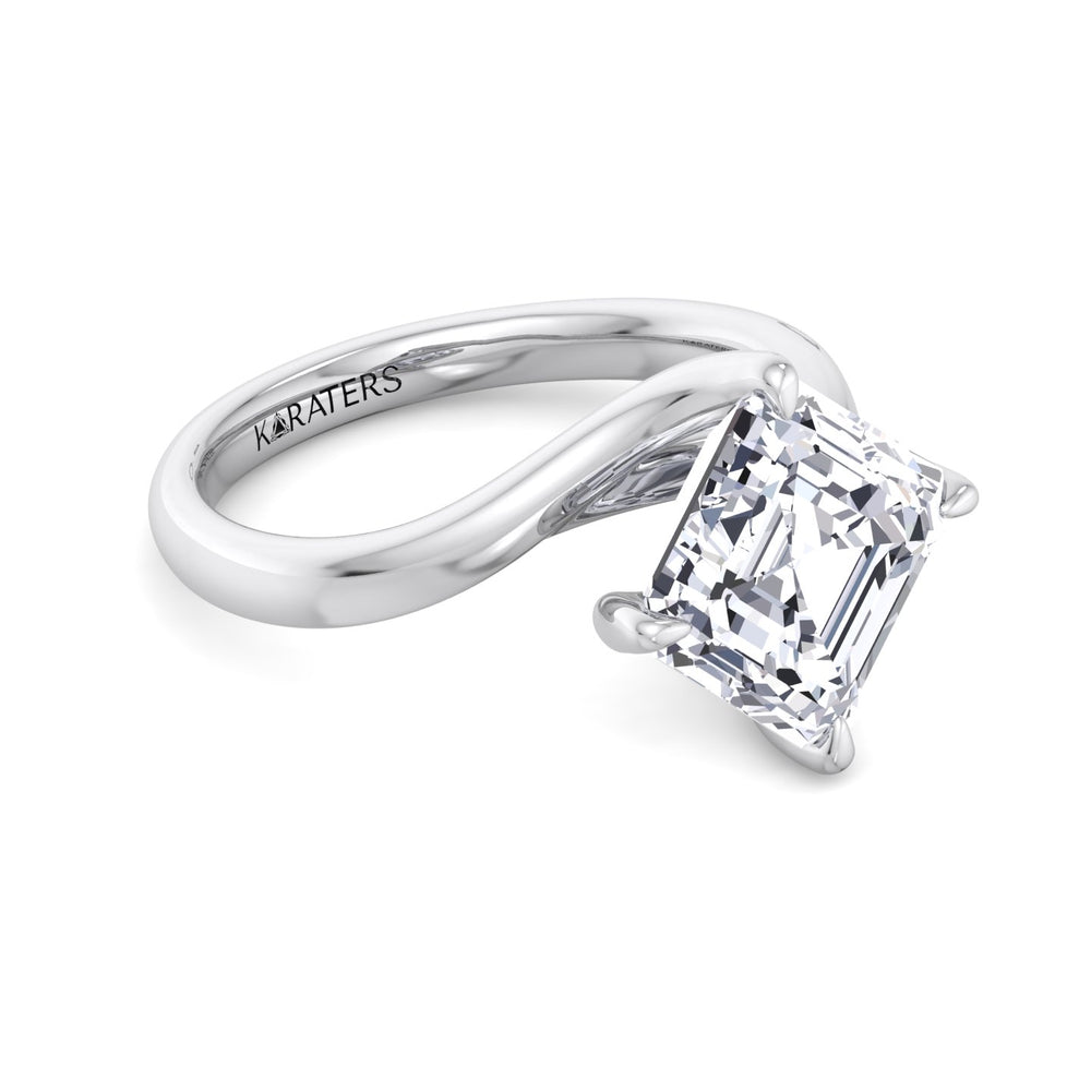 Creme - Asscher Cut Solitaire Lab Grown Diamond  Ring White