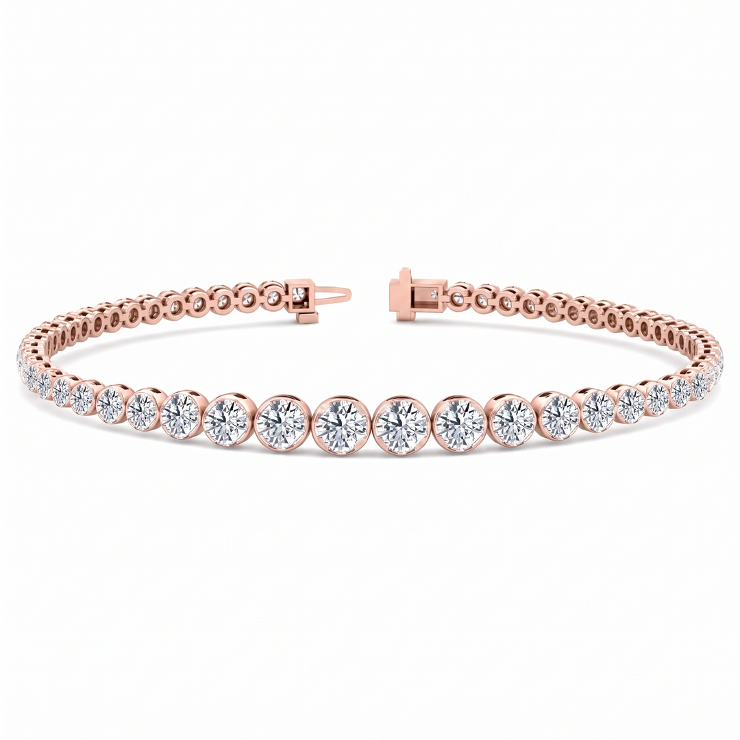 Graduated Lab Grown Diamond Crown Prong Tennis Bracelet RG