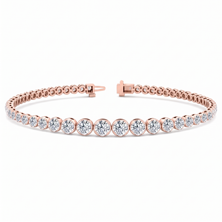 Graduated Lab Grown Diamond Crown Prong Tennis Bracelet RG