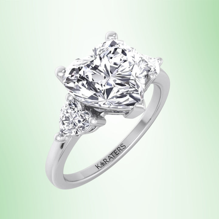Daisy - Heart Halo Solitaire Lab Diamond Engagement Ring