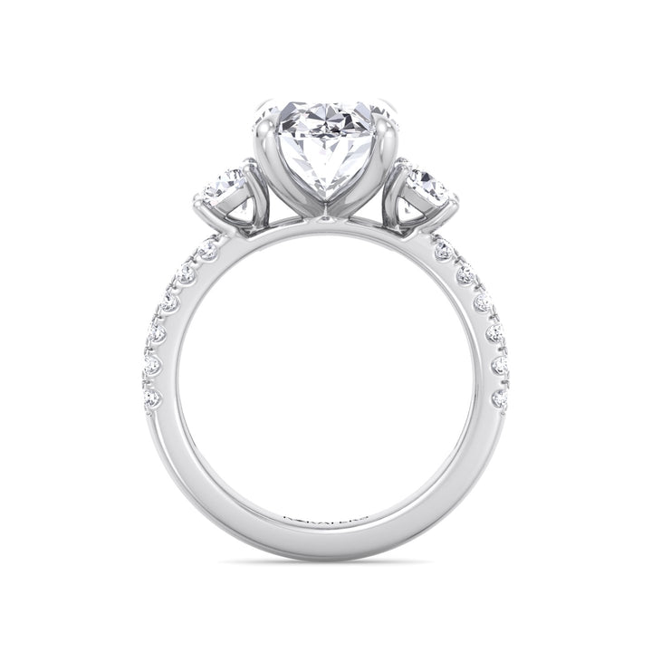 Double Row Round & Oval Lab Diamond Ring White