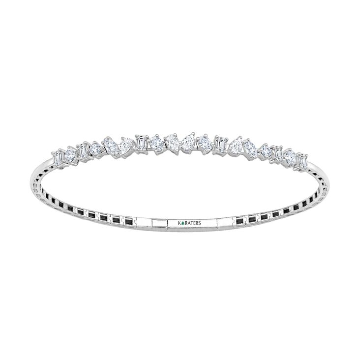 Multi-Shape Lab-Grown Diamond Bangle Bracelet white 2