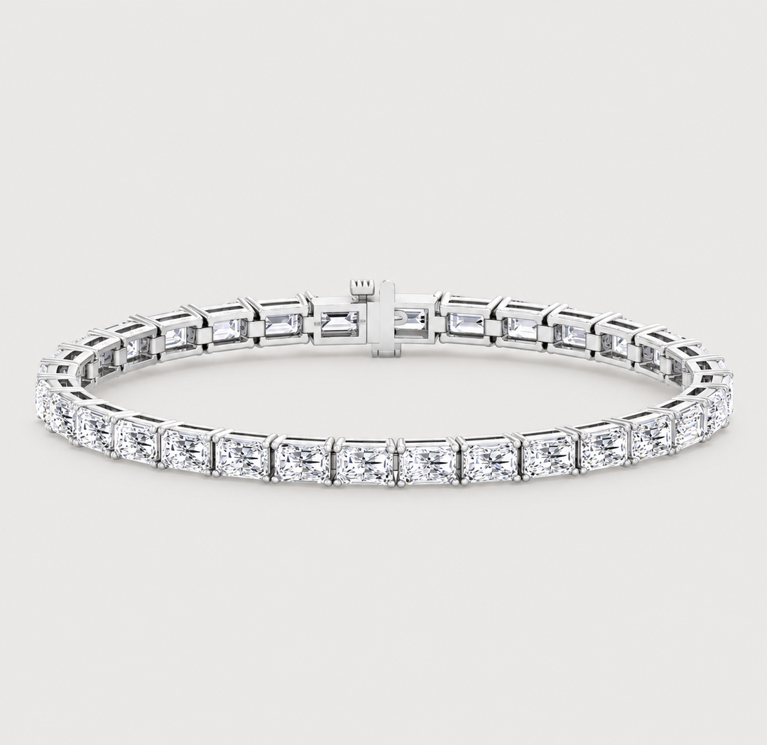 Radiant Cut Lab-Grown Diamond Tennis Bracelet Solid Gold