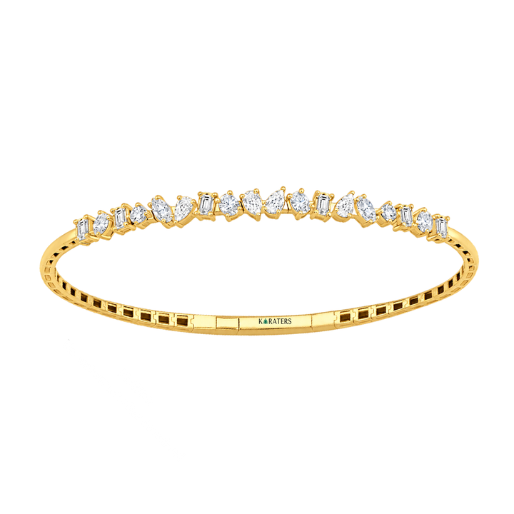 Multi-Shape Lab-Grown Diamond Bangle Bracelet yellow 2