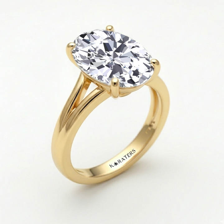 Oval Shape Lab-Grown Diamond Split Shank Engagement Ring
