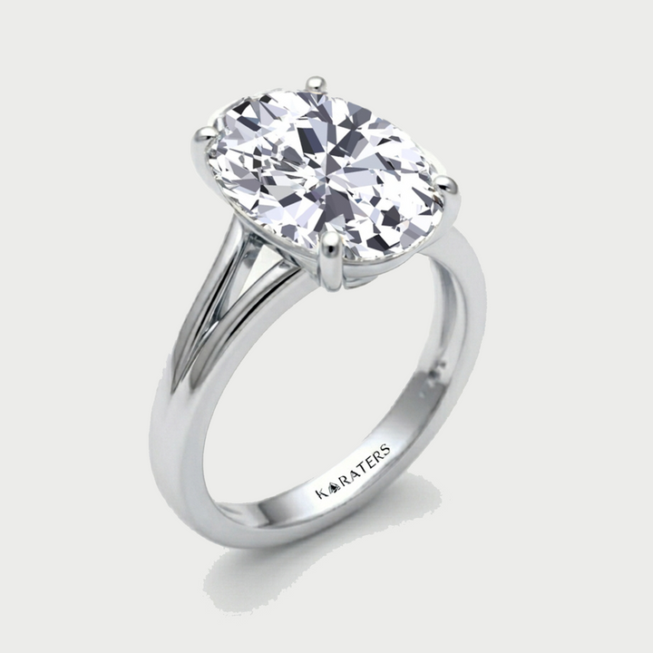 Oval Shape Lab-Grown Diamond Split Shank Engagement Ring