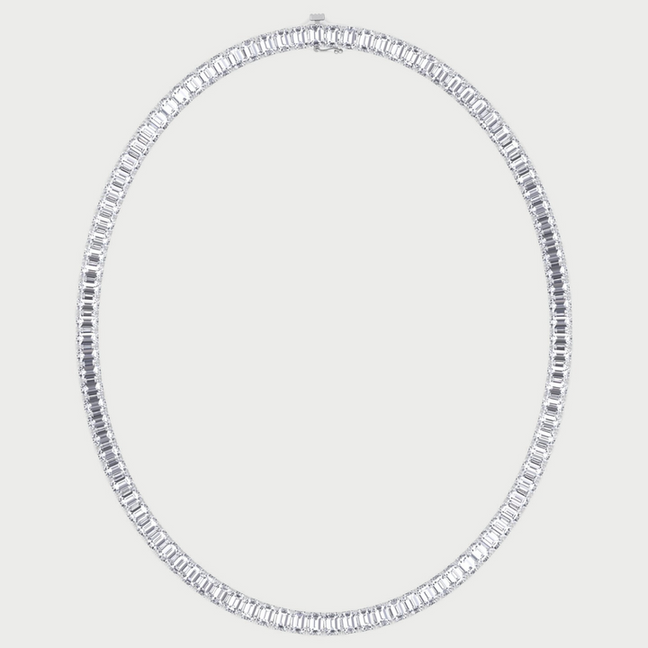 Emerald Cut Lab- Grown Diamond Tennis Necklace