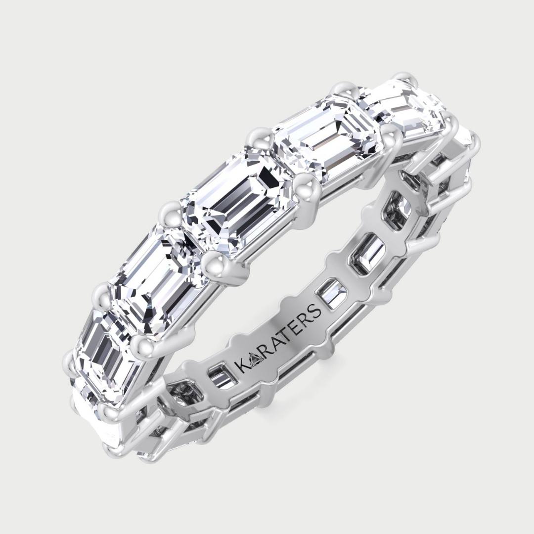 Emerald Cut Lab Grown Diamond Eternity Band