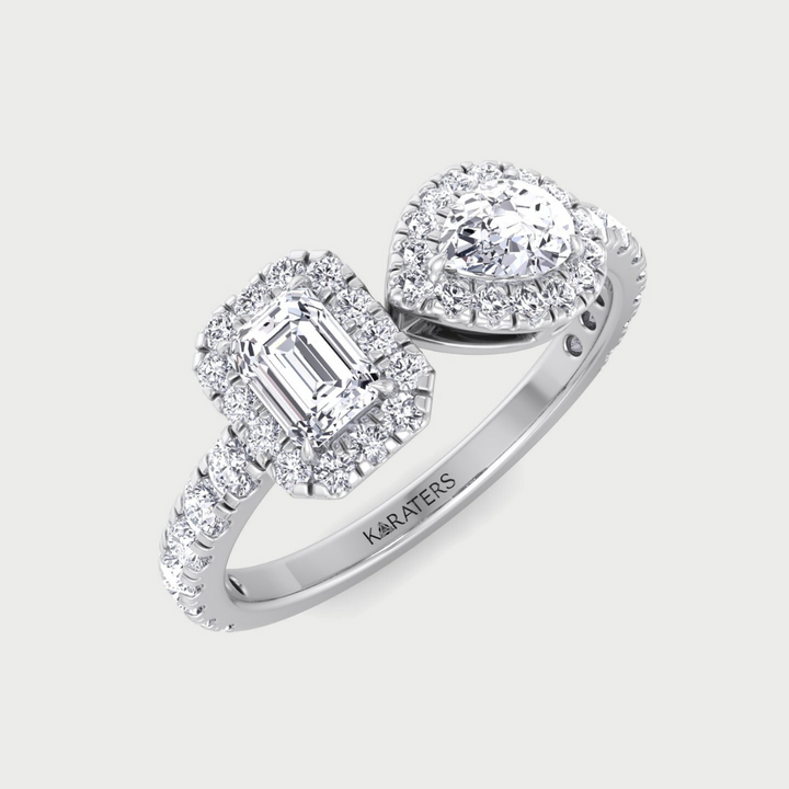 Toi Et Moi Halo Engagement Ring