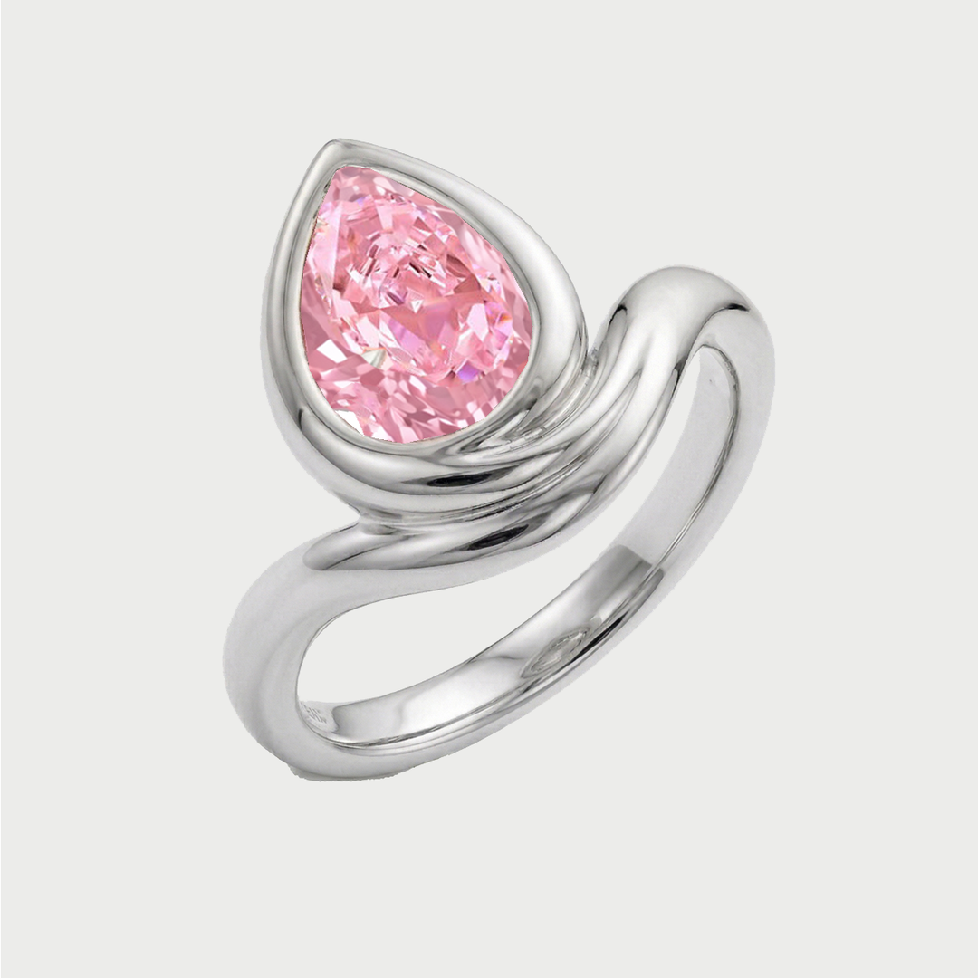 Fancy Pink Lab Grown Diamond Pinky Ring WG