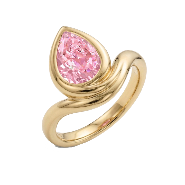 Fancy Pink Lab Grown Diamond Pinky Ring YG