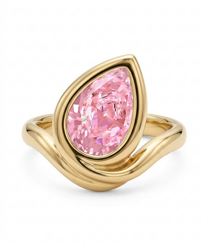 Fancy Pink Lab Grown Diamond Pinky Ring YG 2