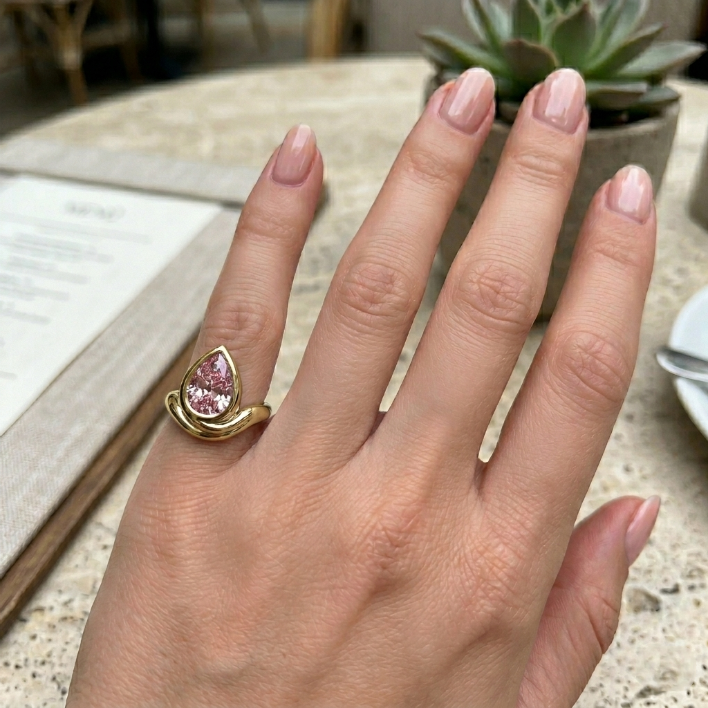 3CT Fancy Pink Lab Grown Diamond Pinky Ring