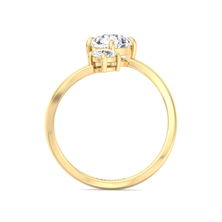 Enna - Pear & Round Lab Diamond Open Yellow Ring 