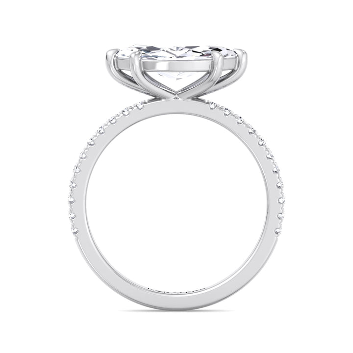 Enzian-East To West Marquise Cut Lab White Gold Diamond Ring, Profile