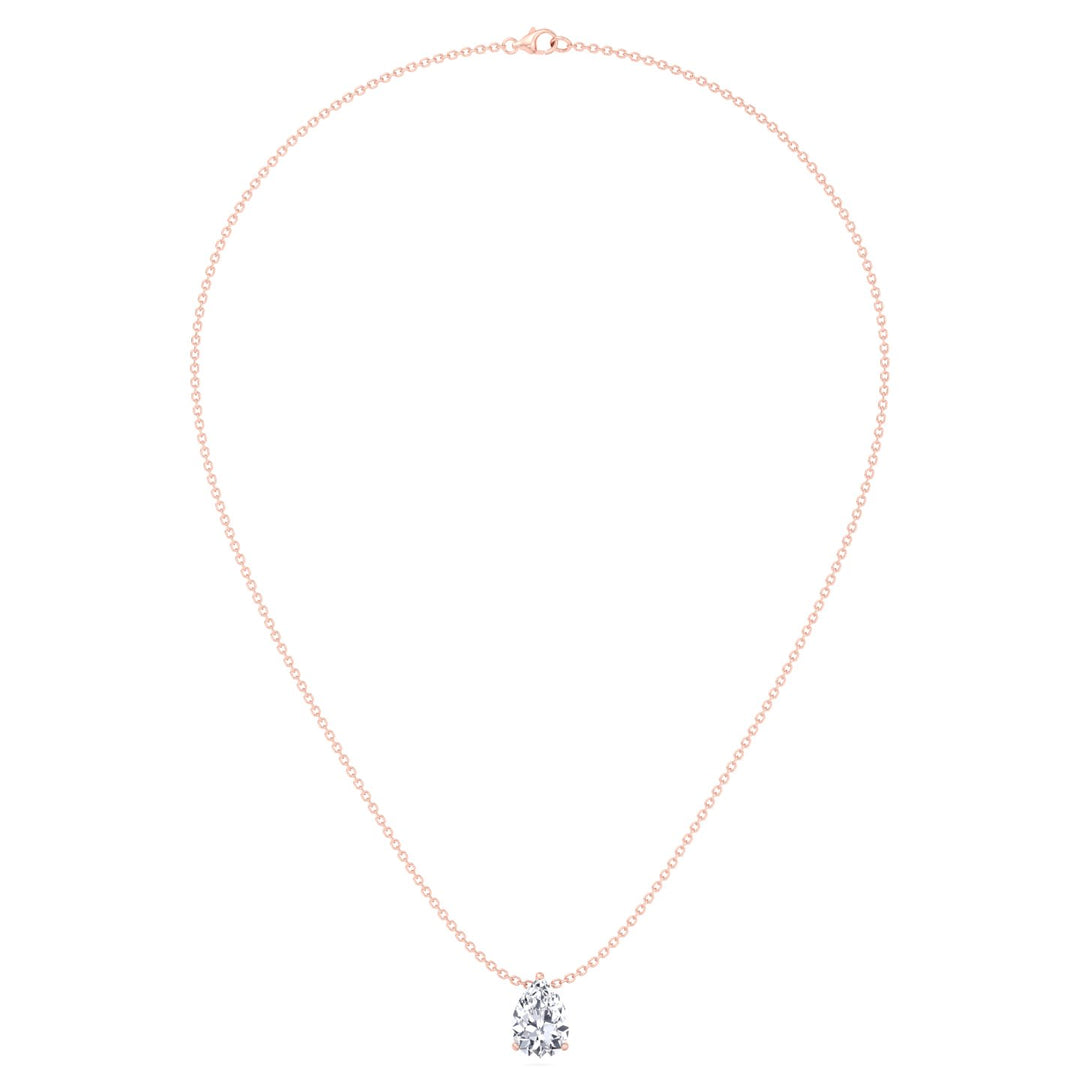 Floating Pear Shape- Lab Grown Diamond Rose Pendant, Profile