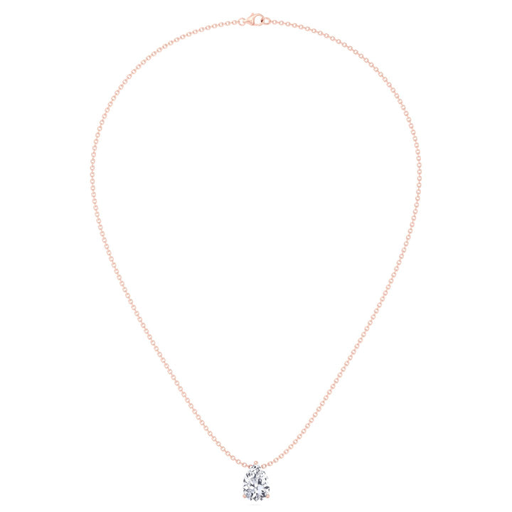 Floating Pear Shape- Lab Grown Diamond Rose Pendant, Profile