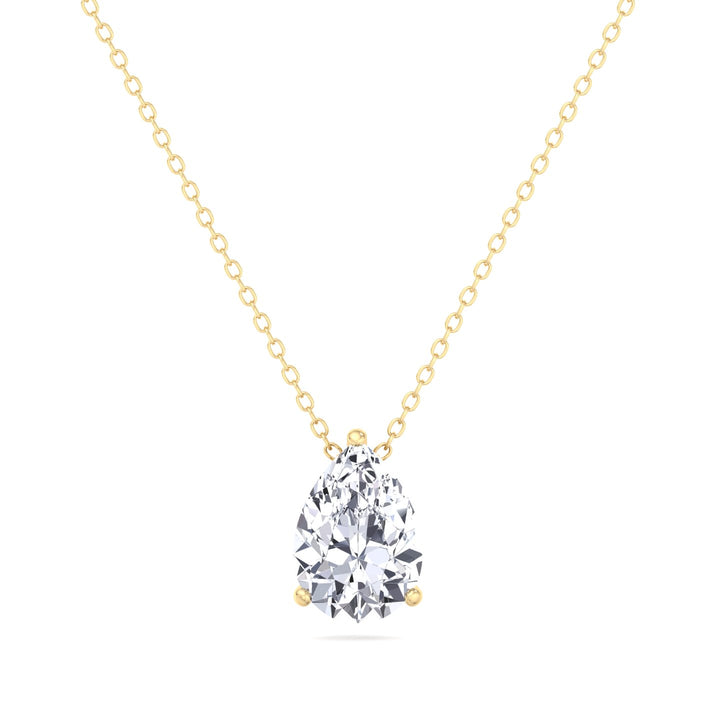 Floating Pear Shape Lab Grown Diamond Yellow Pendant, Stone