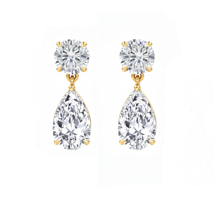 Yellow Gold Pear Shape Drop Earring1