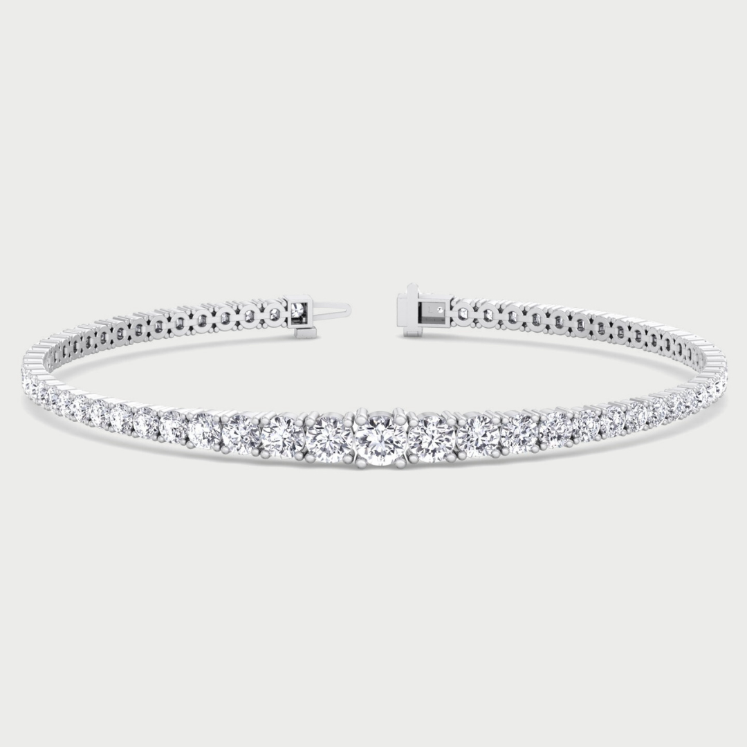 4-Prong Graduated Lab Grown Diamond Tennis Bracelet