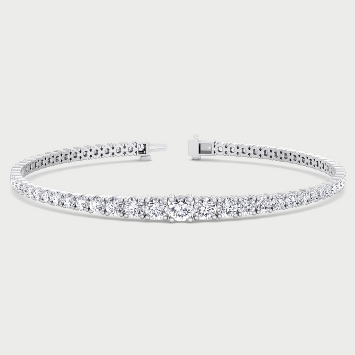 4-Prong Graduated Lab Grown Diamond Tennis Bracelet