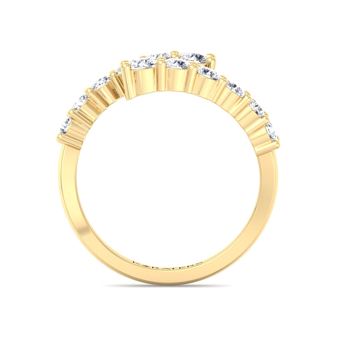 Graduated Round Lab-Grown Diamond Wrap Ring, Yellow 