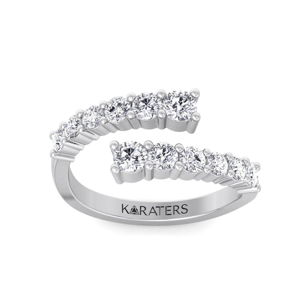 Graduated Round Lab Diamond Wrap Ring, White Gold